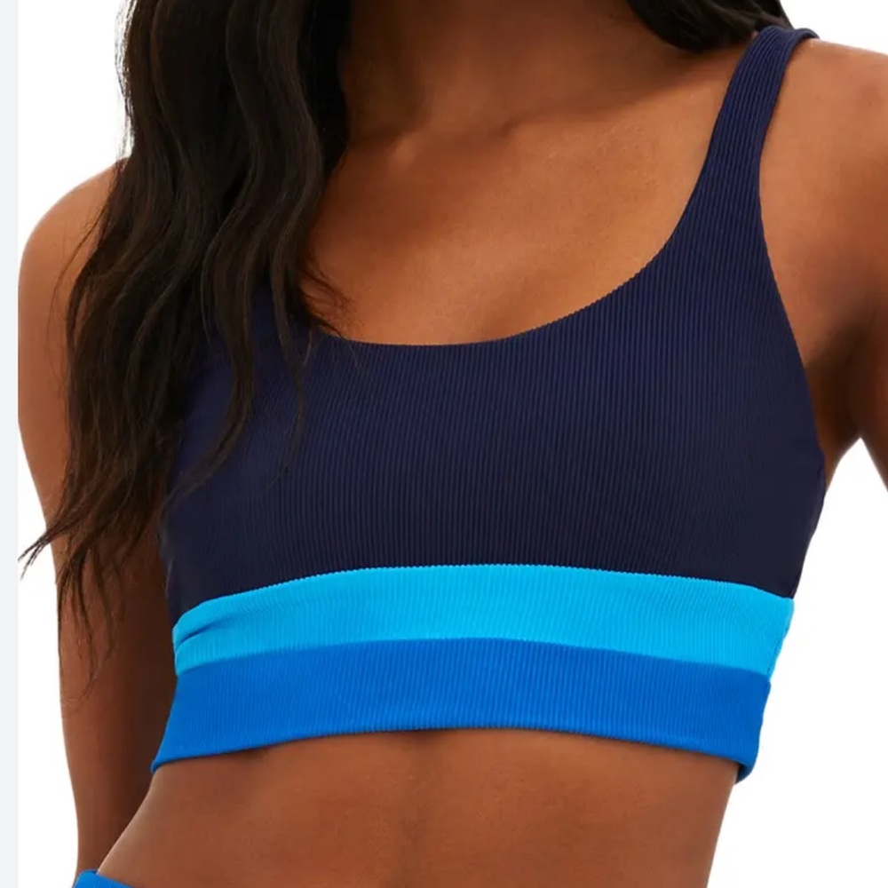 Beach Riot Ribbed Colorblock Bikini Top NWOT - Picture 2 of 7